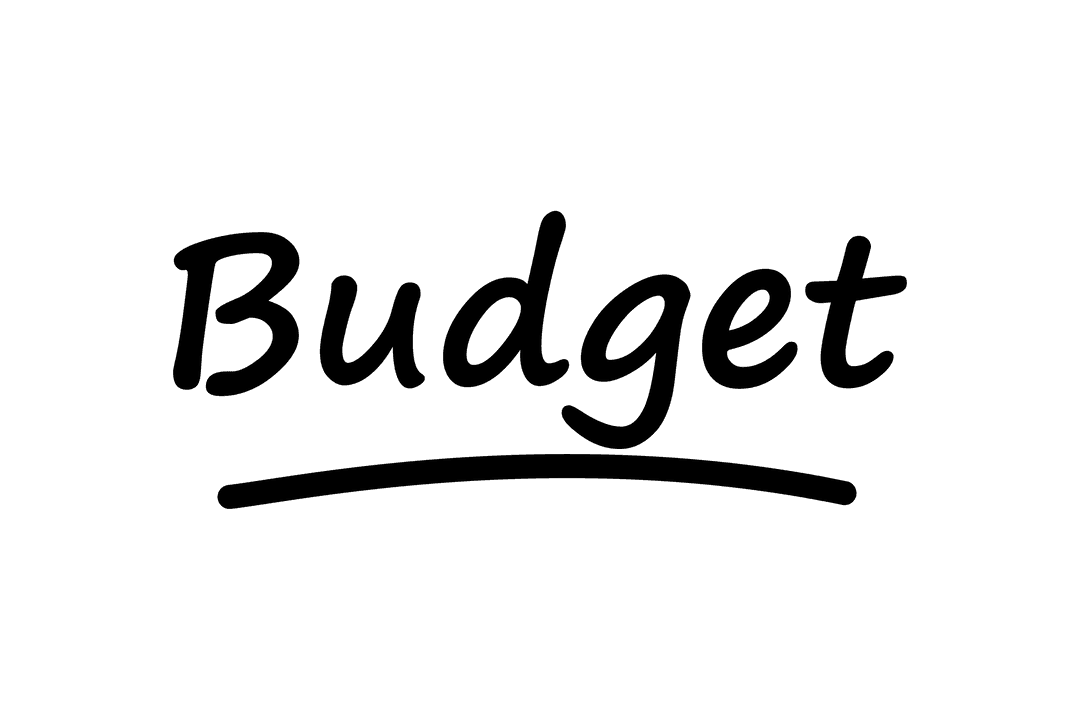 Budget Text on Transparent Background for Financial Design