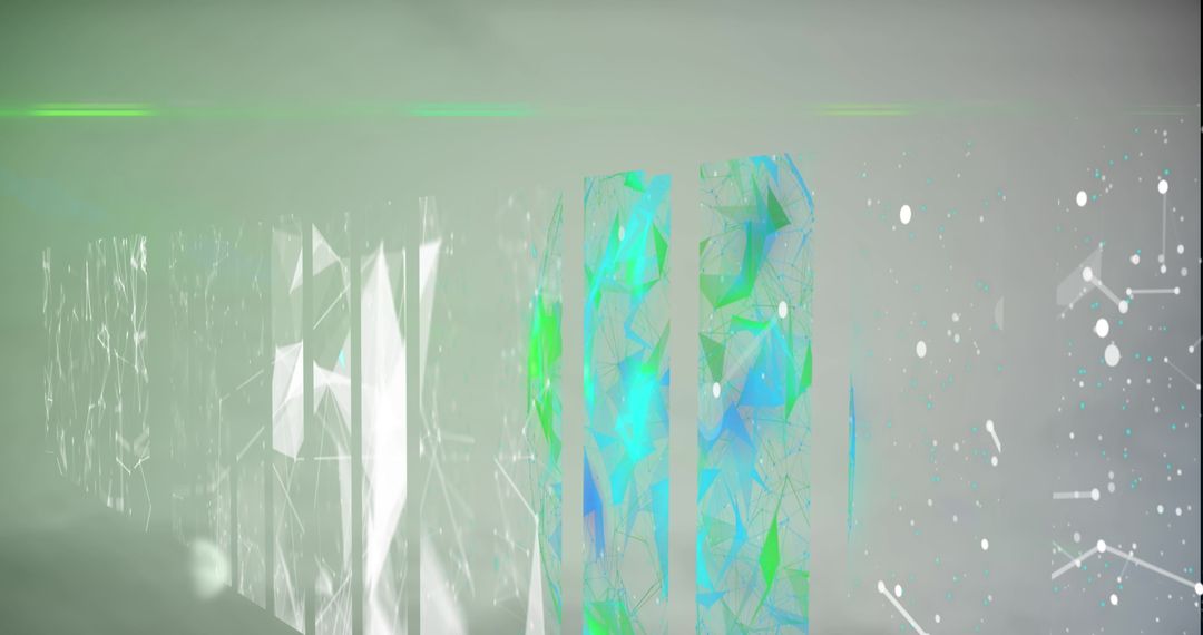 Abstract Digital Background with Moving Geometric Shapes