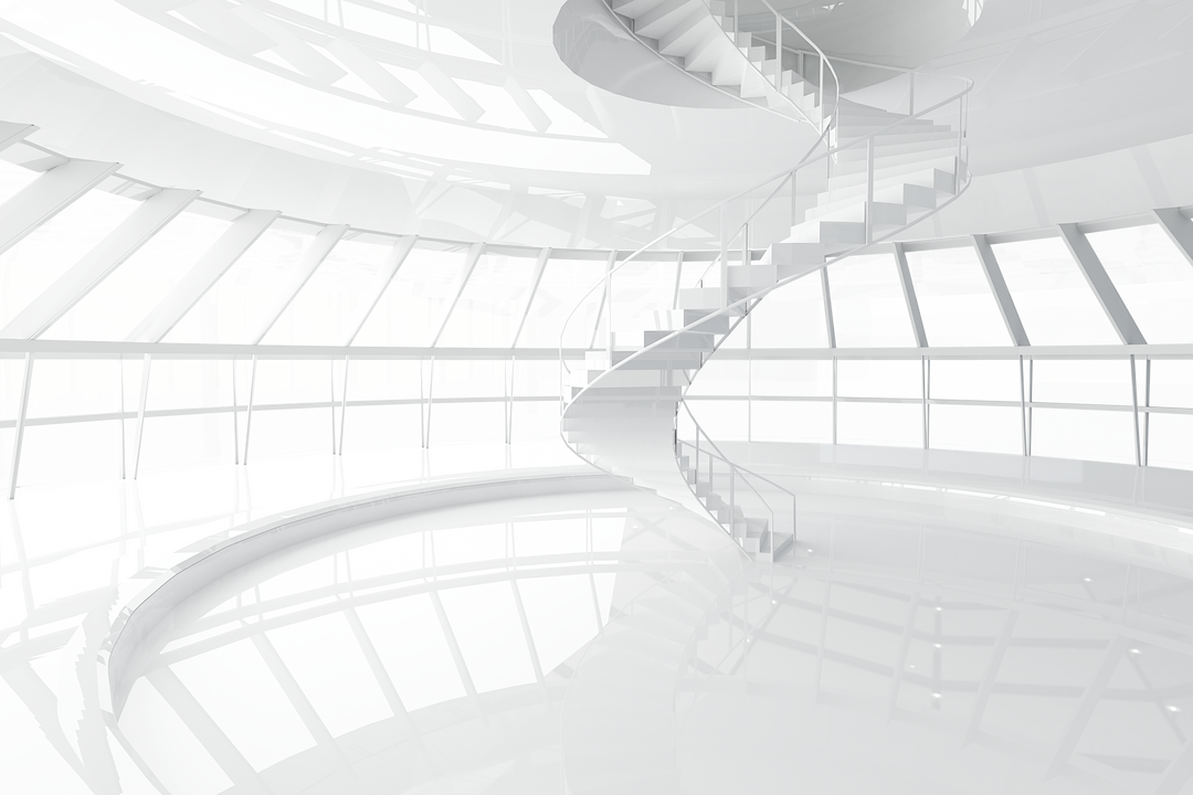 Transparent White Room with Spiral Stairs Digital Illustration - Download Free Stock Images Pikwizard.com