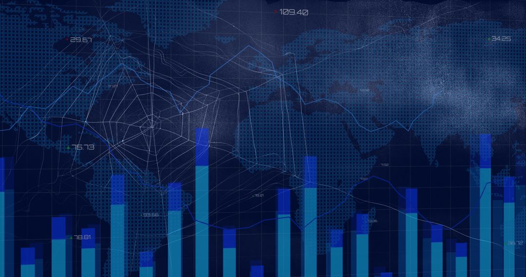 Global Financial Data Analytics Concept with Blue Graphs