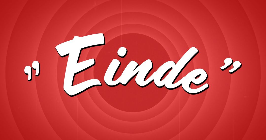 Retro Style Einde Sign on Red Textured Background