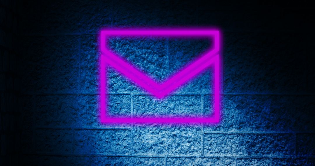 Neon Envelope Icon Visualizing Digital Communication Concept