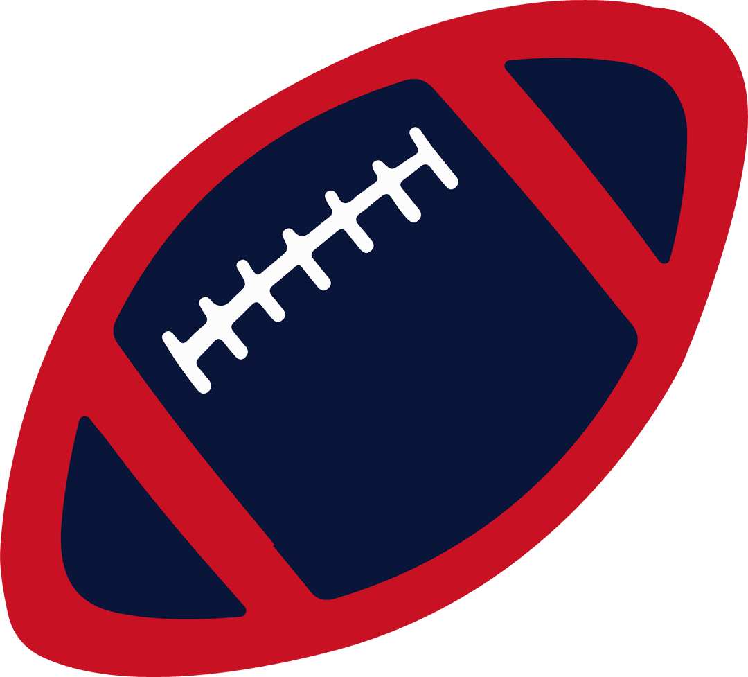 Transparent Football Illustration with Bold Red Outline