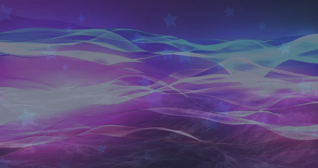 Futuristic Digital Waves with Starry Effect