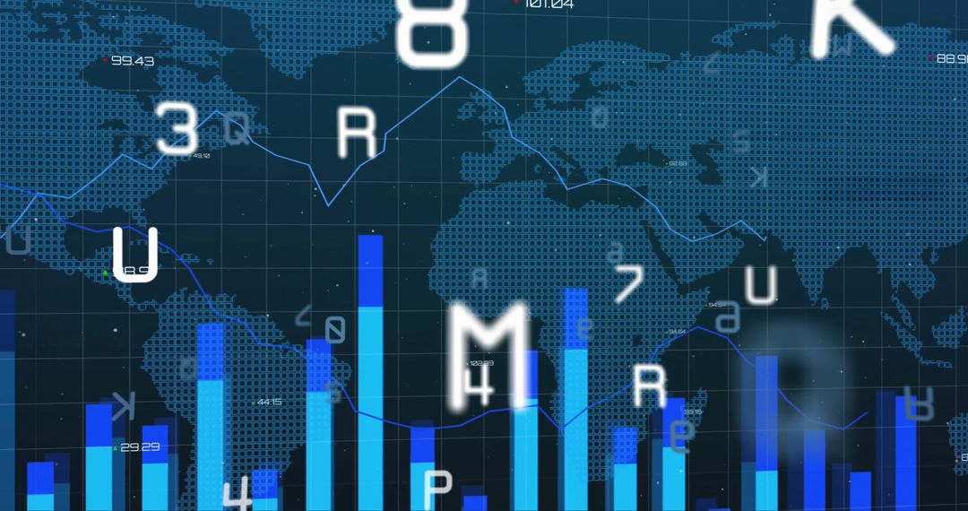 global financial data analysis with world map and bar graphs - Free Images, Stock Photos and Pictures on Pikwizard.com