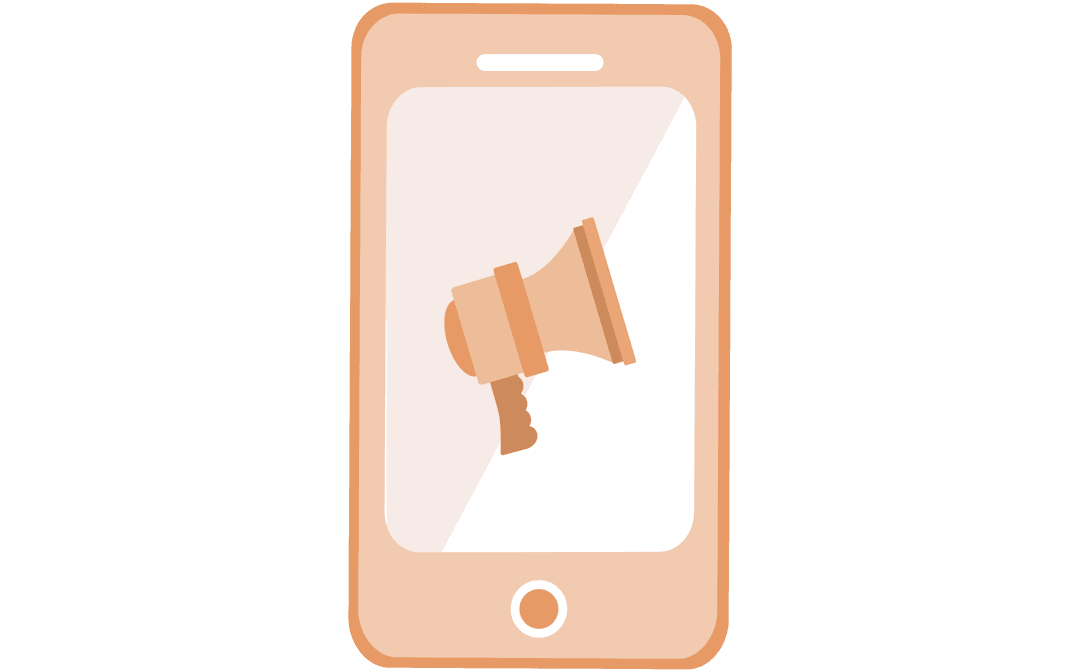 Smartphone Screen Displaying Megaphone Icon Transparent Background