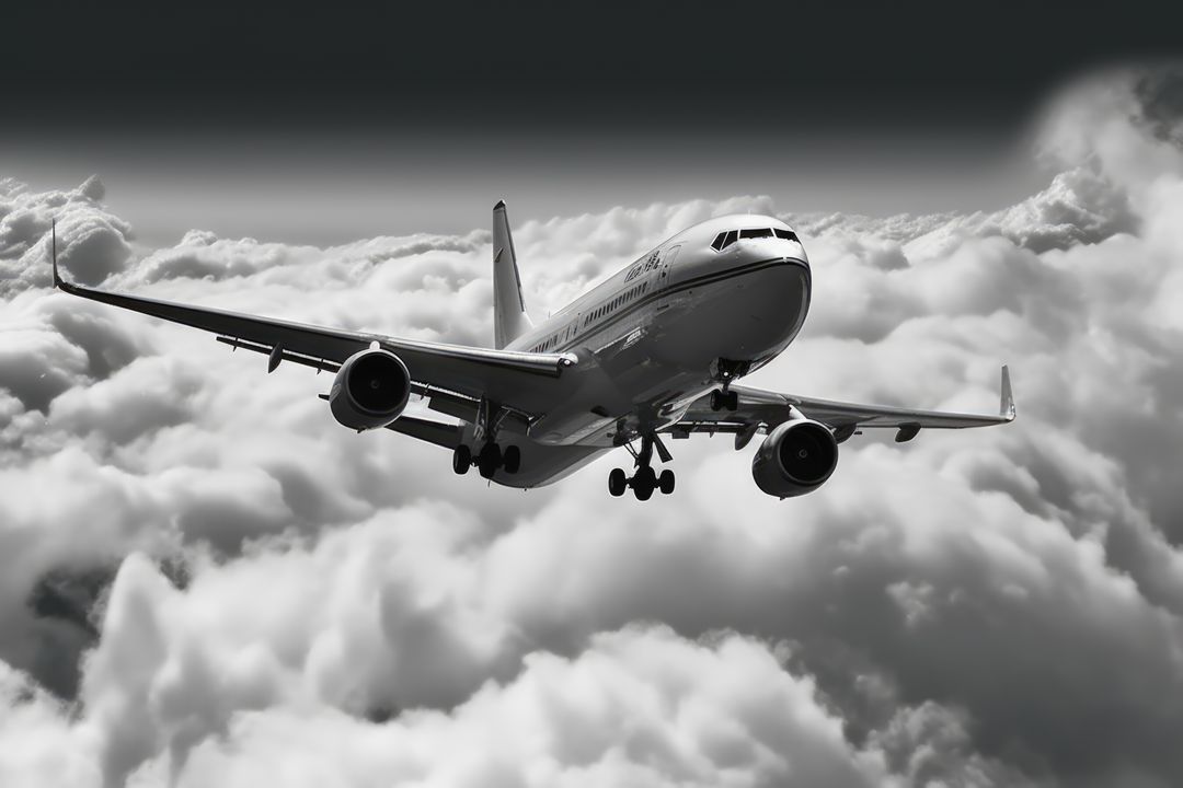 Commercial Passenger Airplane Flying Above Clouds - Free Images, Stock Photos and Pictures on Pikwizard.com