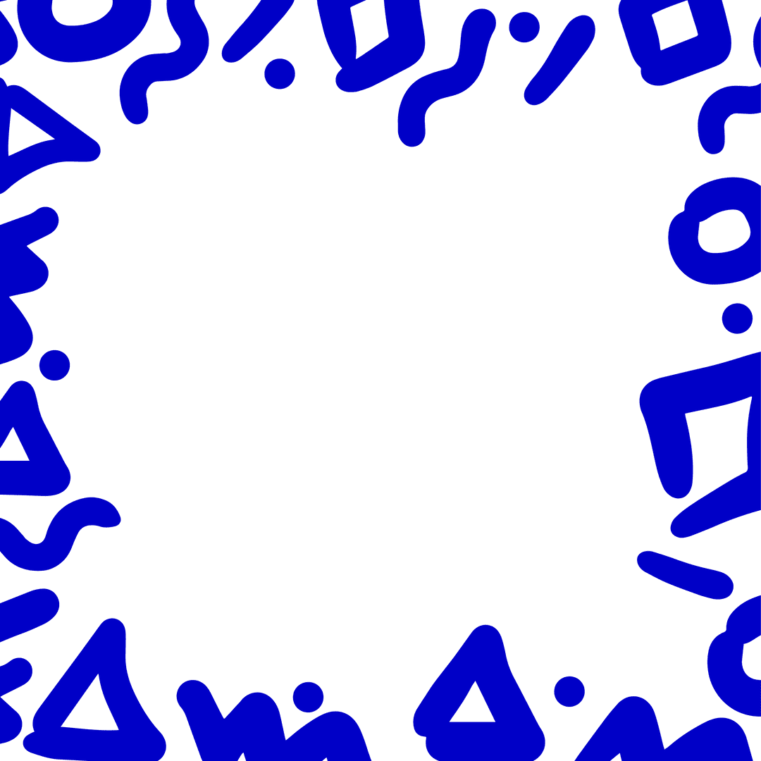 Minimalist Blue Doodle Frame on Transparent Background