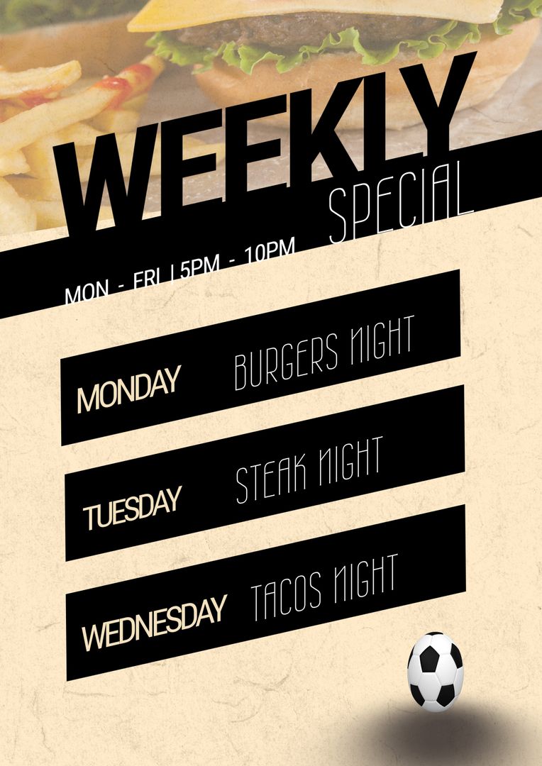 Weekly Restaurant Specials with Themed Dining Nights Design