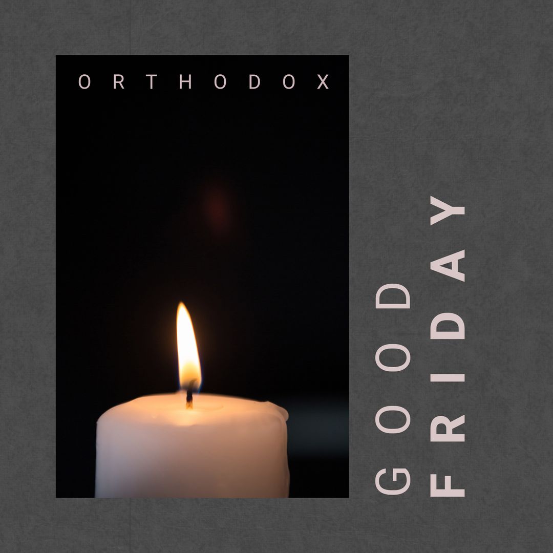 Candle Glowing for Orthodox Good Friday Observance