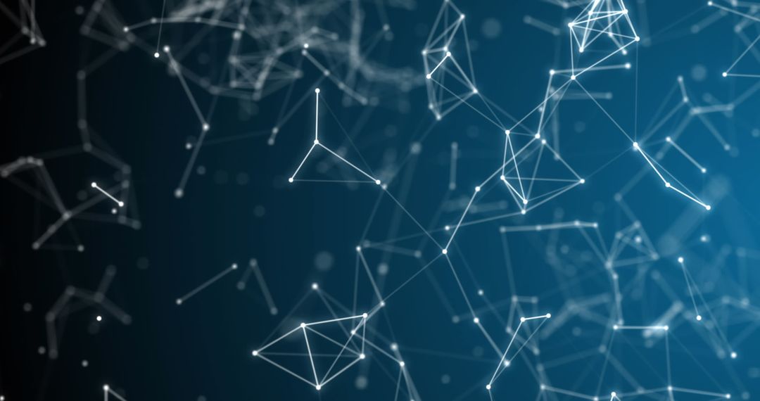 Futuristic Digital Polygonal Network in Abstract Cyberspace