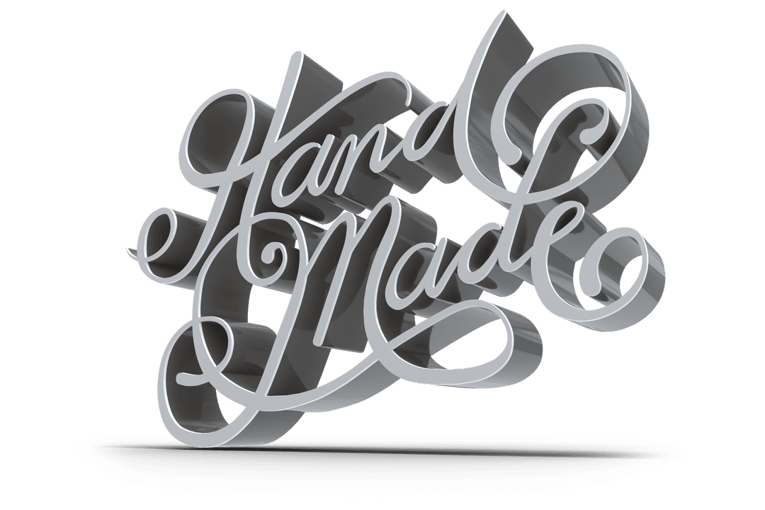 Elegant Hand Made Text Illustration on Transparent Background