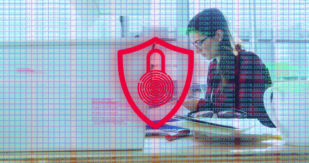 Biometric Security with Encryption Software and Professional woman