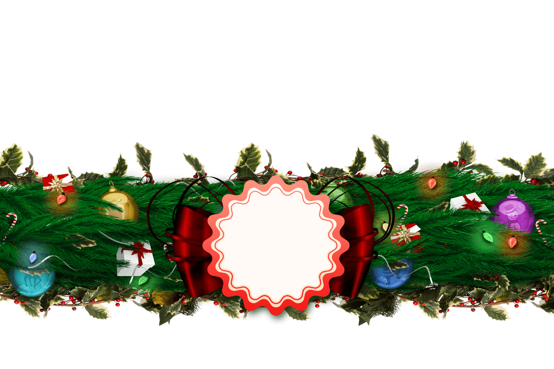 Festive Transparent Christmas Garland with Fir Branches