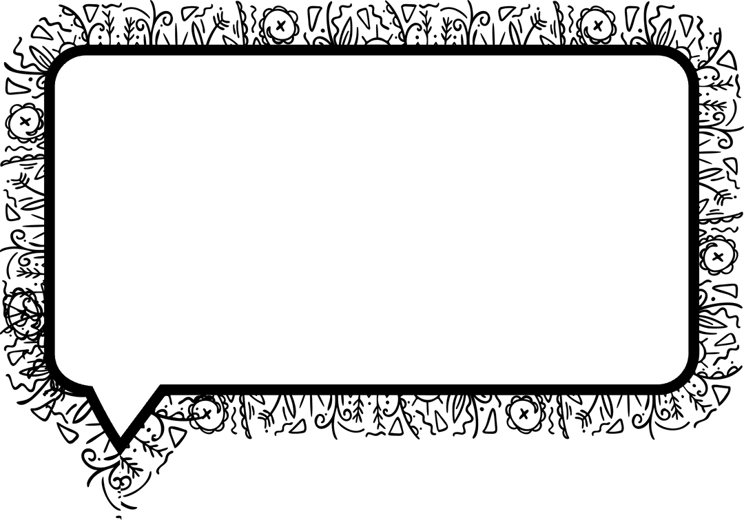 White Speech Bubble Illustration on Transparent Background