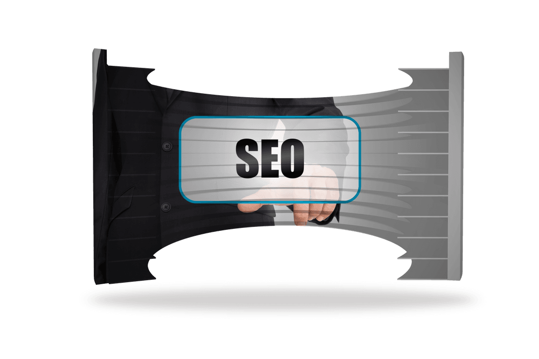 Transparent Banner Highlighting SEO Concept with Innovative Effect
