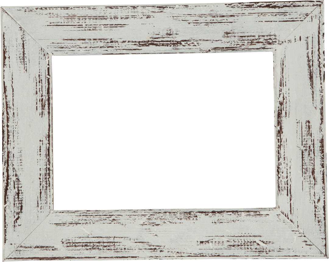 Transparent Rustic White Wooden Frame with Copy Space