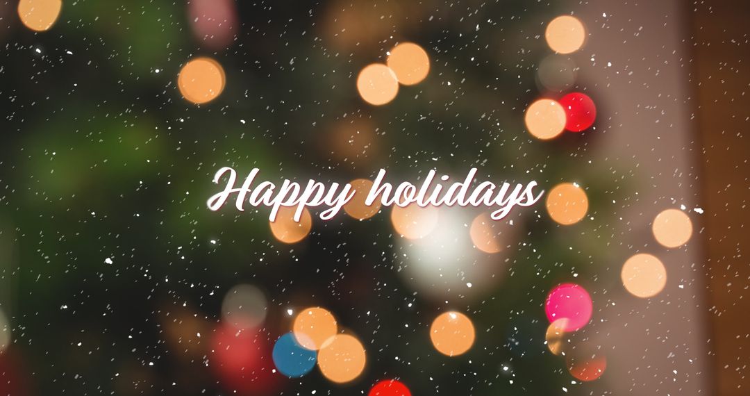 Happy Holidays Festive Greeting with Bokeh Lights