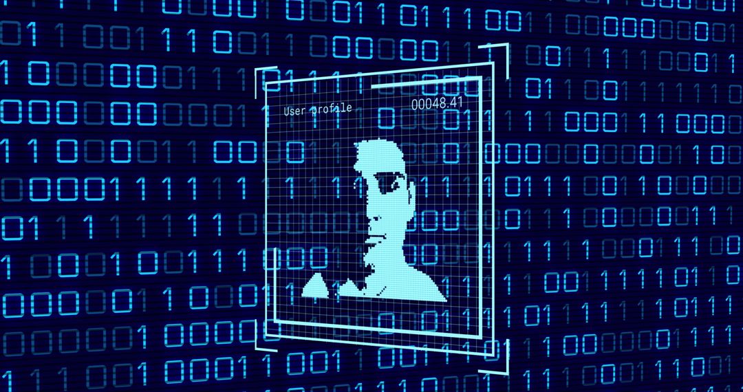Digital Identity Security with Binary Code Overlay - Free Images, Stock Photos and Pictures on Pikwizard.com