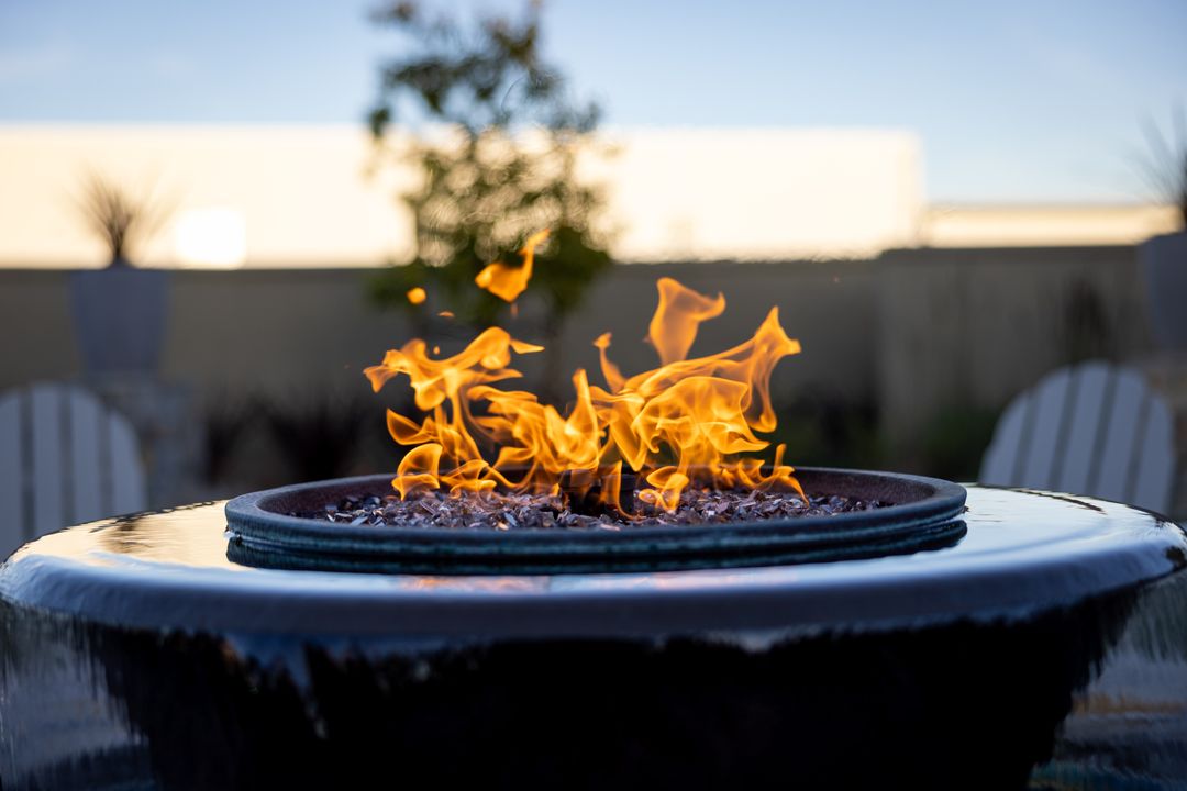 Vibrant Outdoor Fire Pit with Dancing Flames