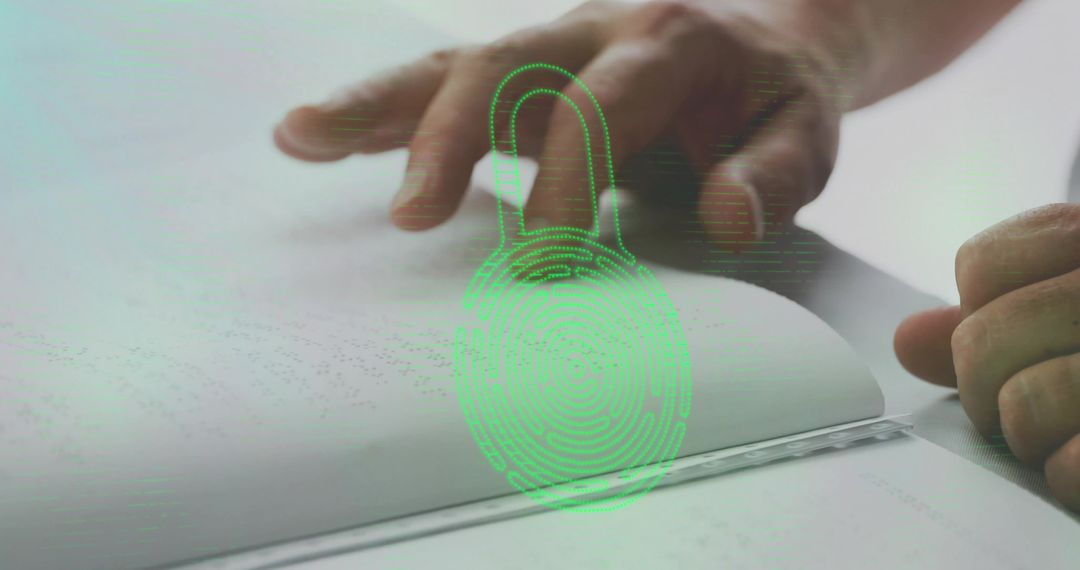 Braille Book Reading with Fingerprint Authentication Concept