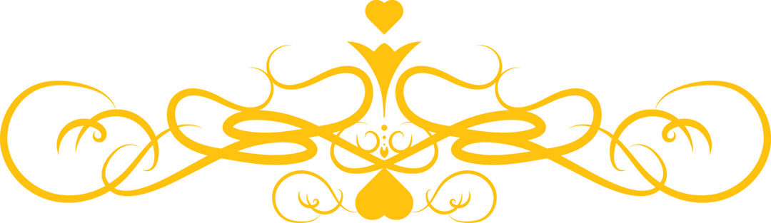 Ornate Yellow Decoration with Heart Elements on Transparent Overlay - Download Free Stock Images Pikwizard.com