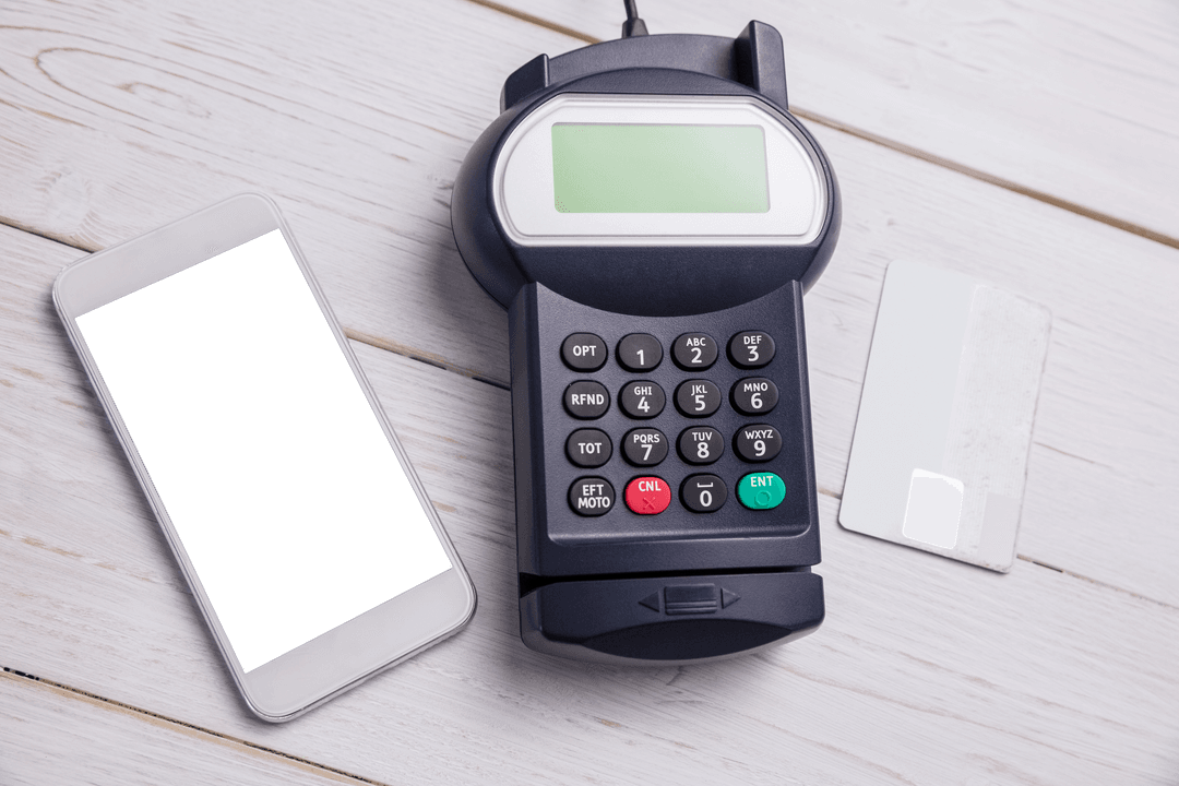 Transparent Payment Terminal with Smartphone and Credit Card