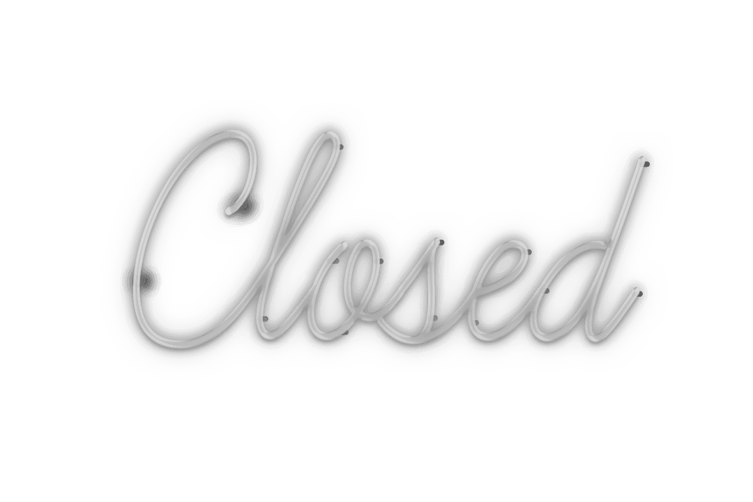 Elegant Closed Sign Text on Transparent Background Illustration