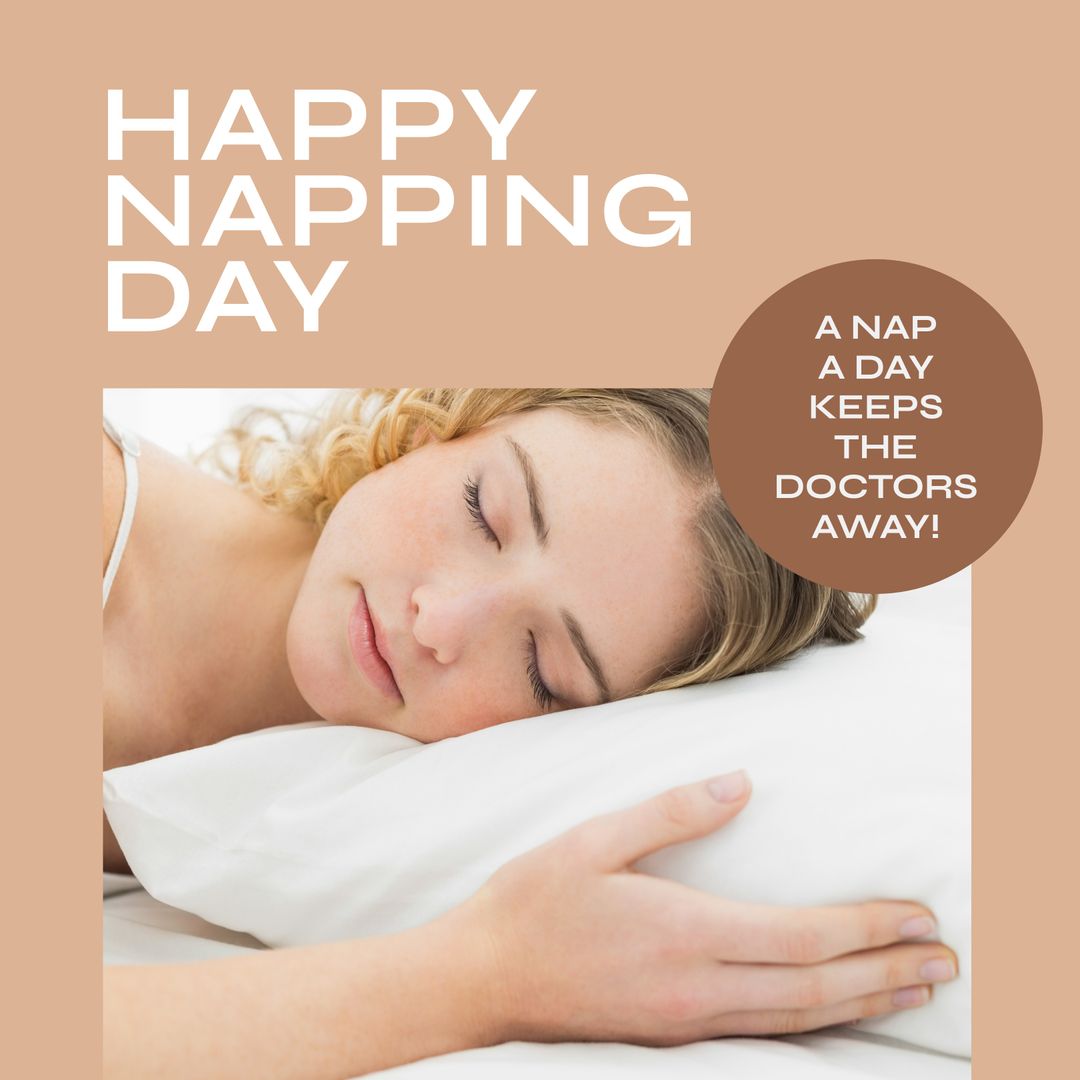 Happy Napping Day Celebration with Resting Woman