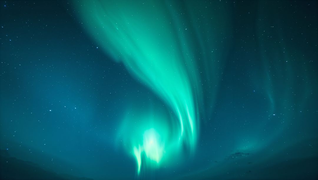 Mesmerizing Aurora Borealis Dancing in Starry Arctic Night Sky