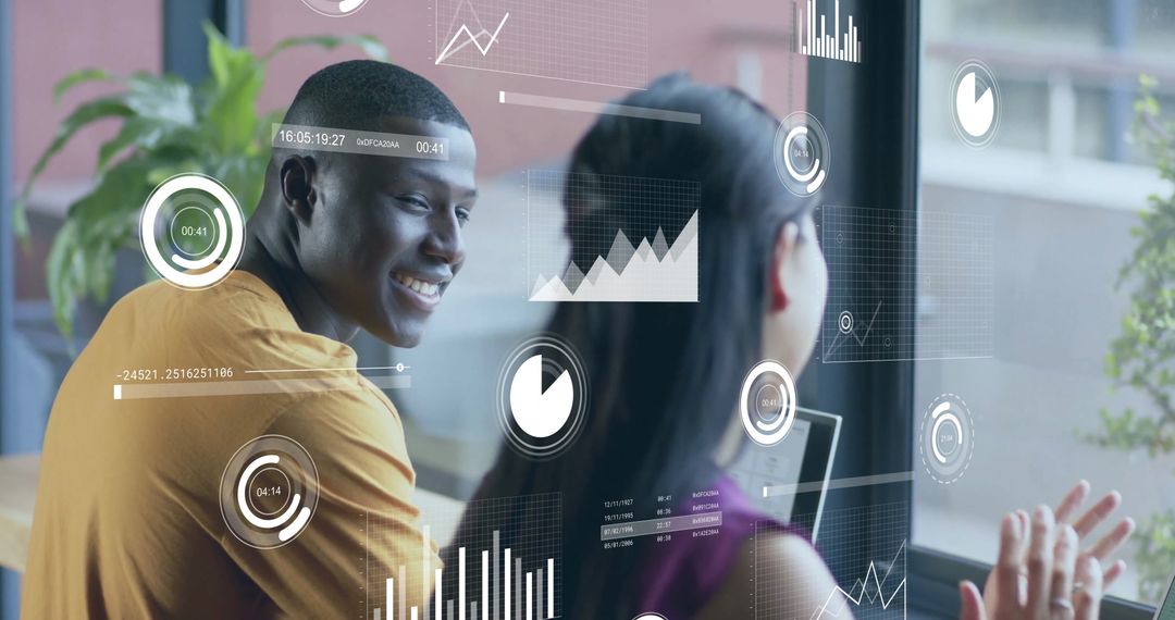 Businesspeople Analyzing Financial Data in Modern Office