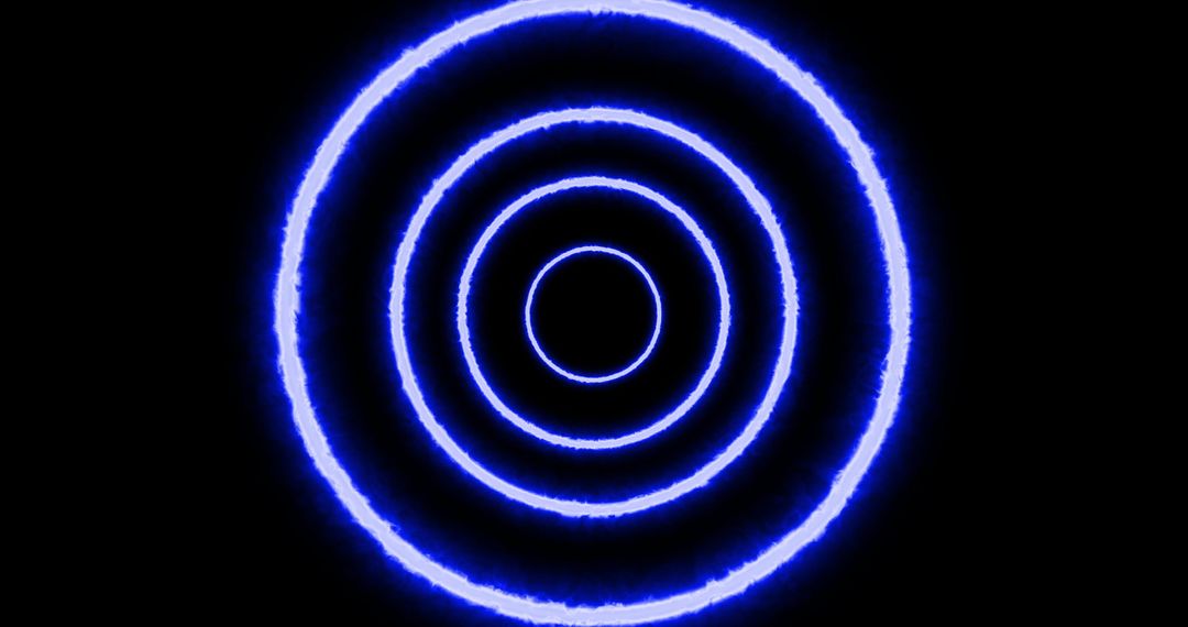 Colorful Neon Circles on Black Background