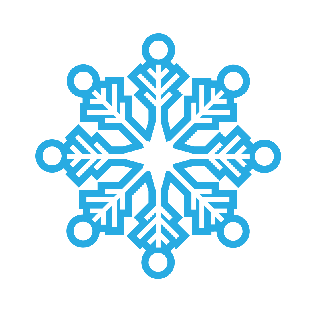 Transparent Blue Snowflake Design Vector Silhouette