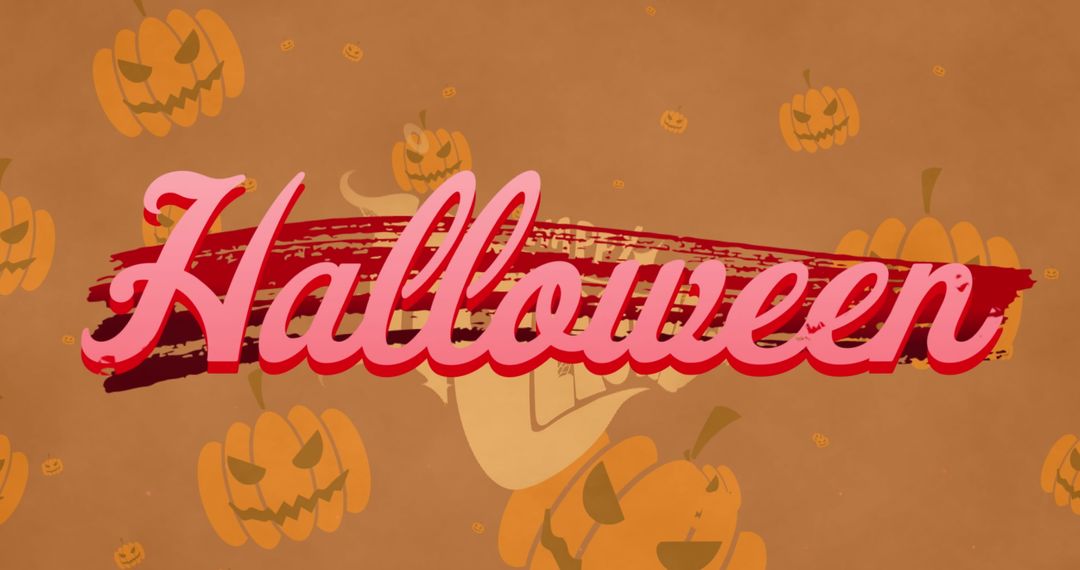 Vibrant Halloween Graphic with Pumpkins and Ghosts