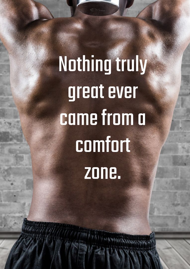 Motivational Quote on Muscular Back Inspiring Growth and Strength - Download Free Stock Templates Pikwizard.com