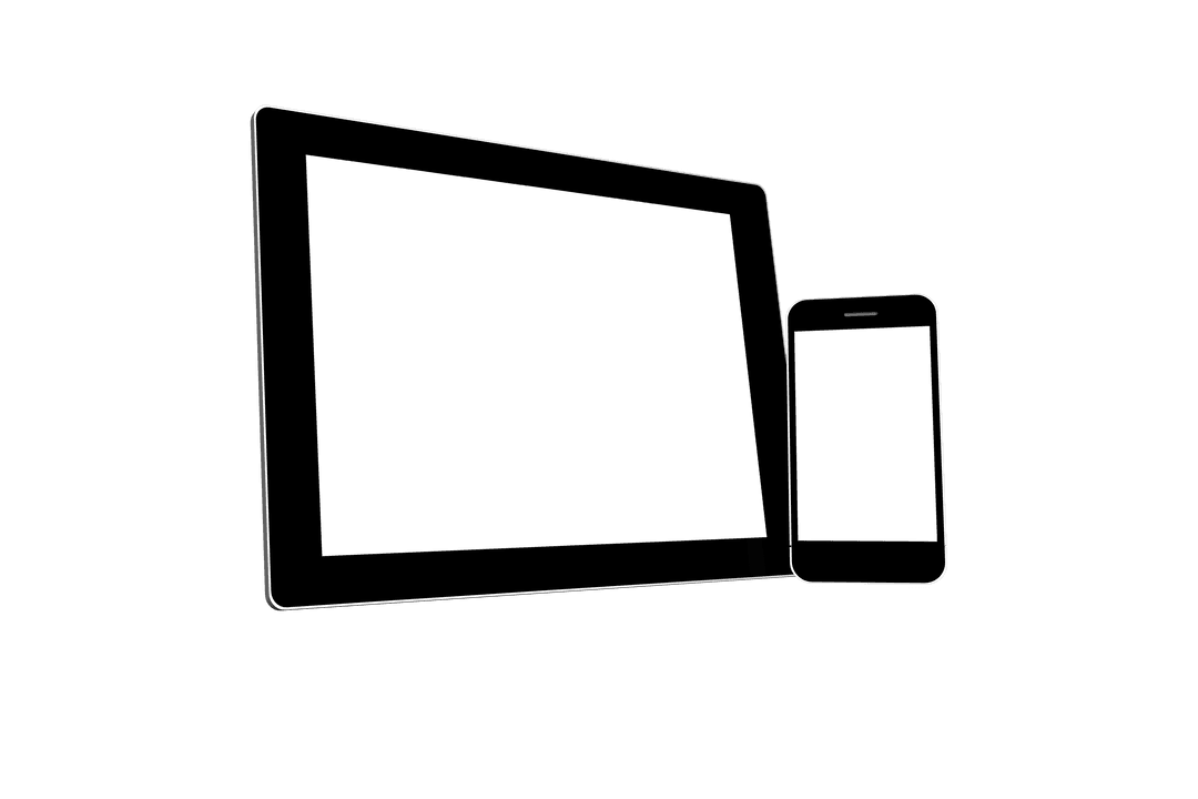 Tablet and Smartphone Illustration with Transparent Background