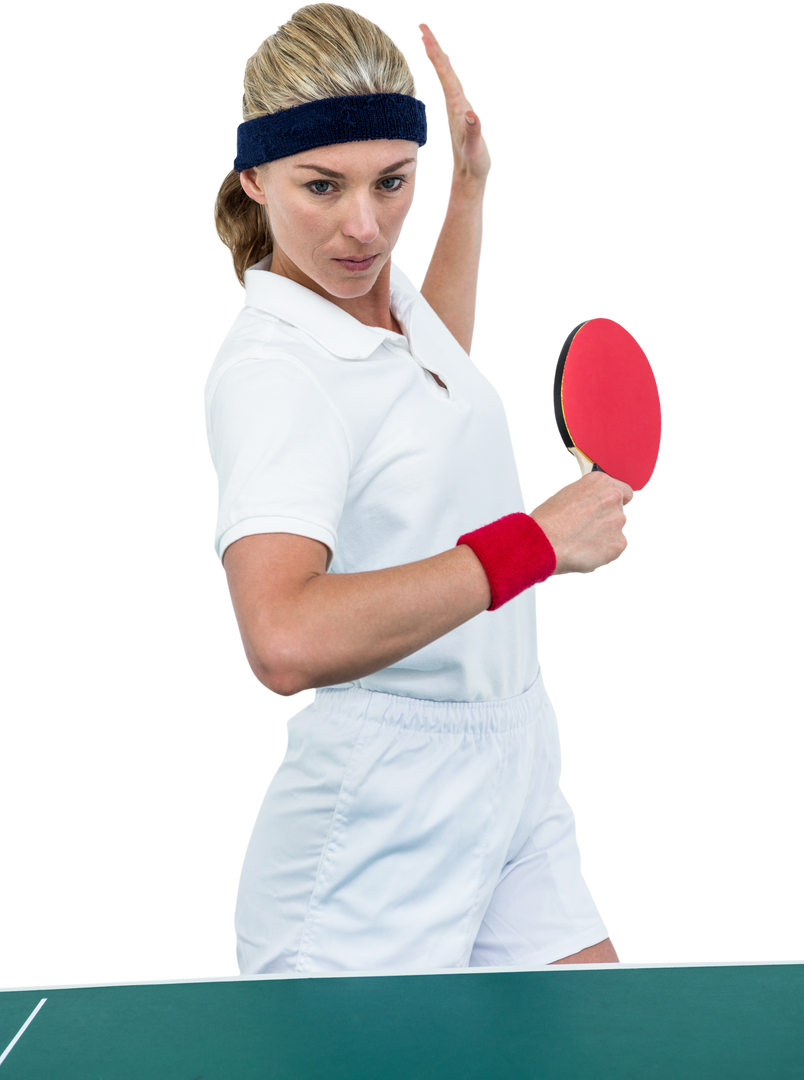 Transparent female table tennis player posed for match - Download Free Stock Images Pikwizard.com