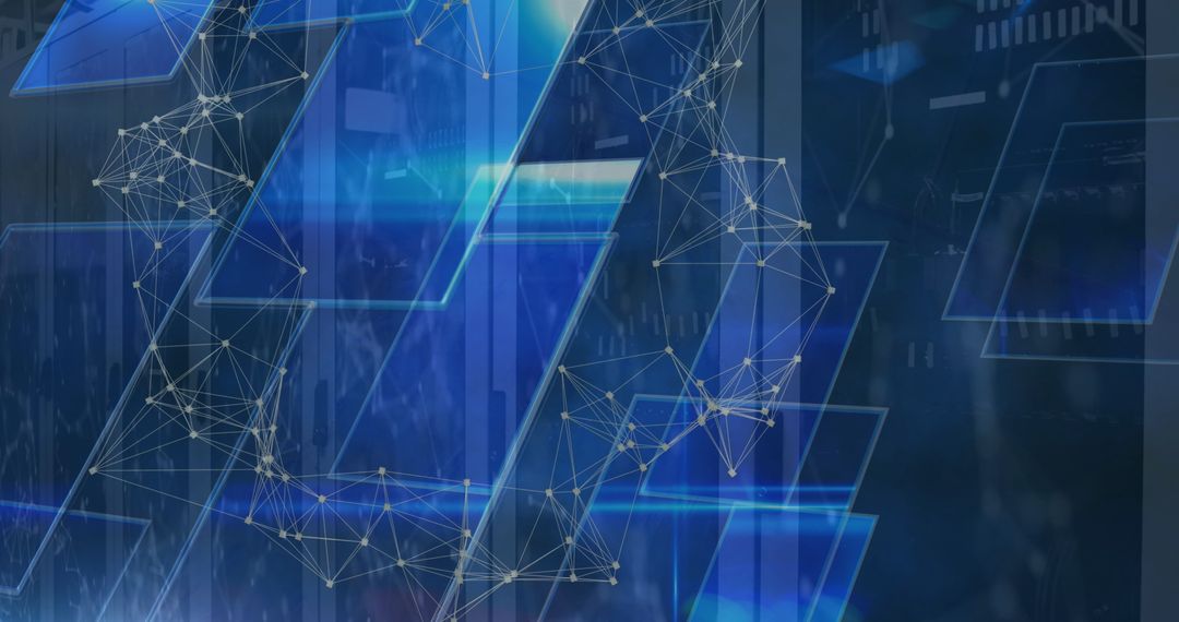 Digital Connectivity Concept with Network Nodes and Data Storage
