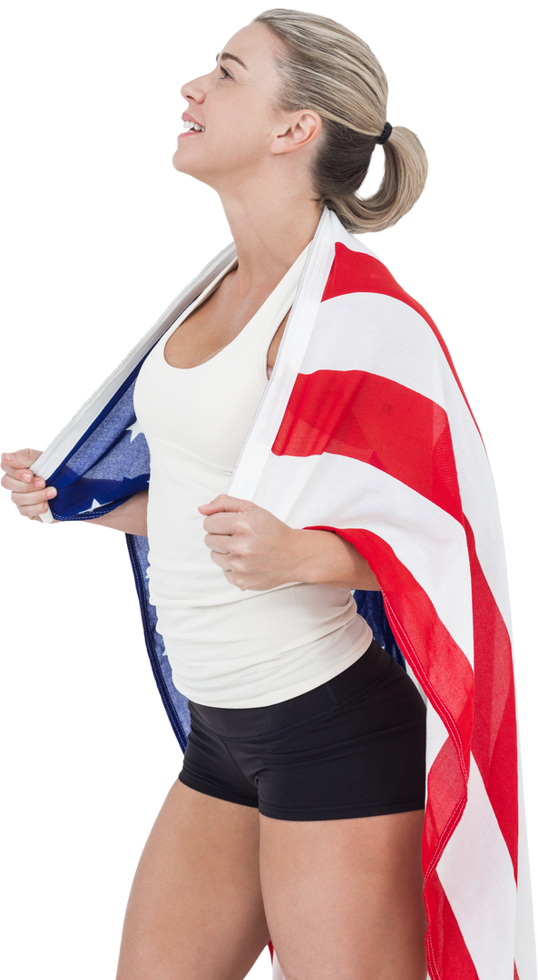 Confident Female Athlete with American Flag Symbolic of Patriotism - Download Free Stock Images Pikwizard.com