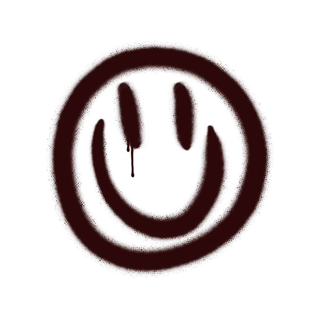 Spray Paint Smiley Face on Transparent Background