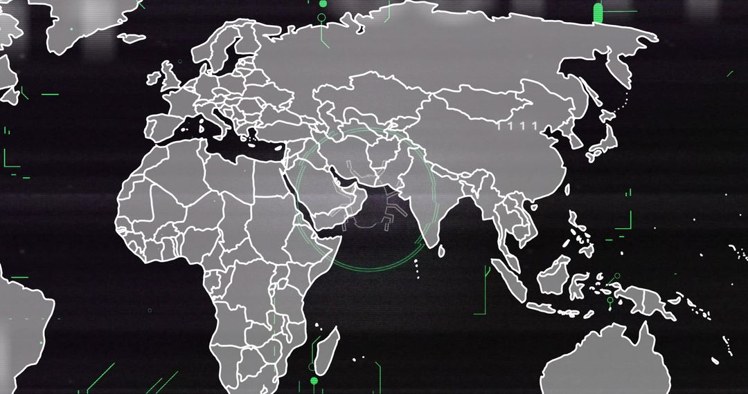 Global Data Network: Digital World Map Concept