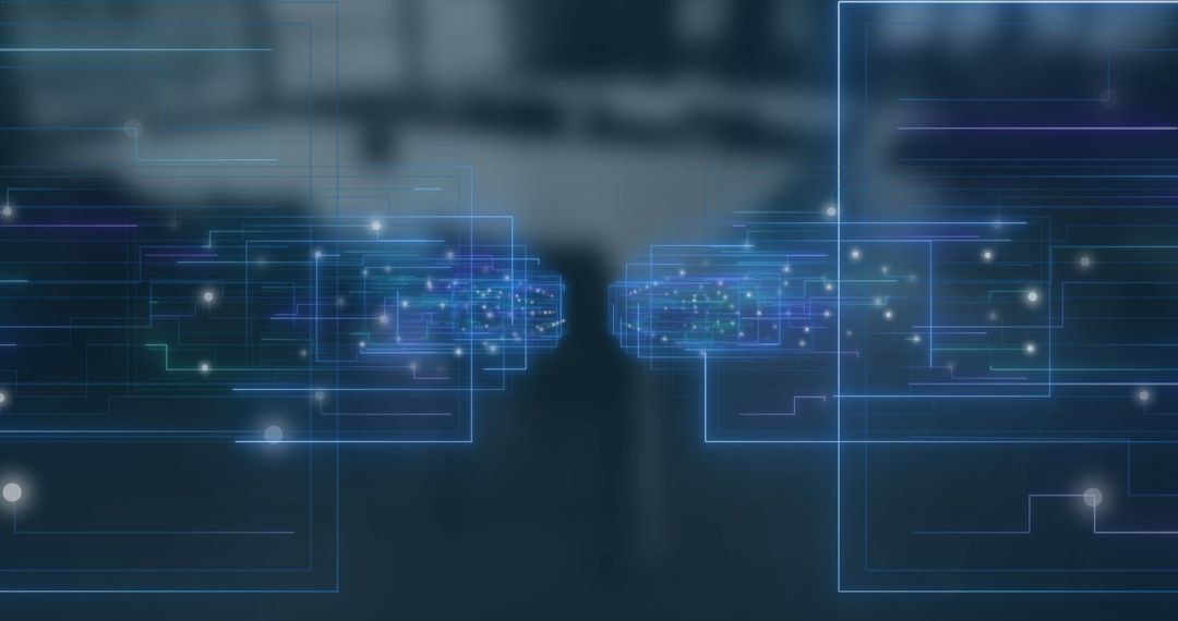 Futuristic Networking Concept in Empty Office