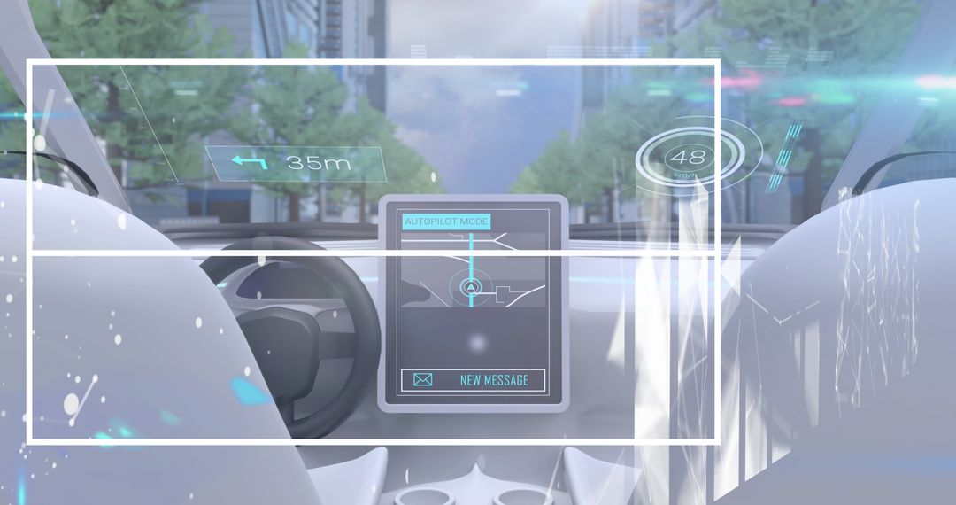 Futuristic Car Interface with Digital Data Augmented Reality