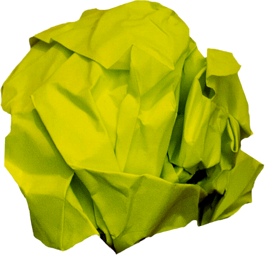 Scrunched Yellow Paper Ball on Transparent Background - Download Free Stock Images Pikwizard.com