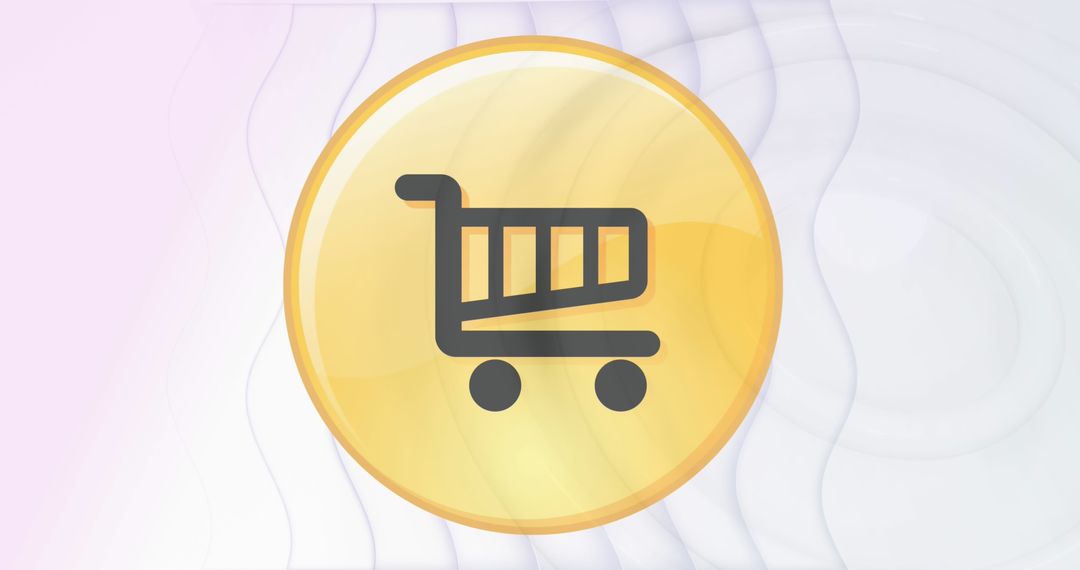 Shopping Cart Icon on Yellow Background for Retail Concept