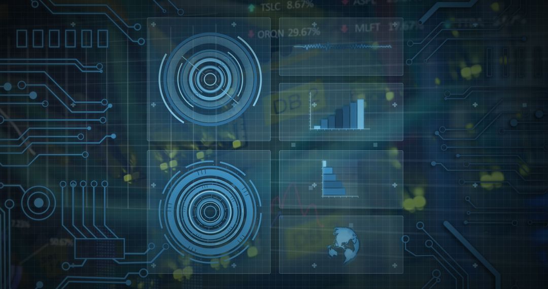 Futuristic Digital Interface in Tech Server Room Ambience