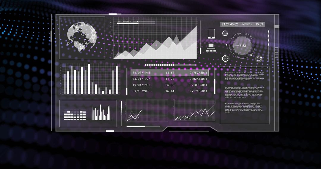 Digital Data Processing Interface with Global Visuals