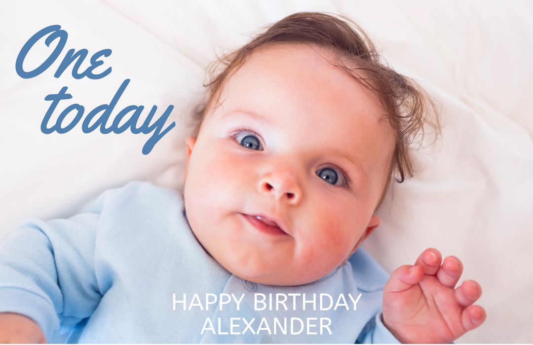 Joyful Baby Celebrating First Birthday with Innocent Smile - Download Free Stock Templates Pikwizard.com