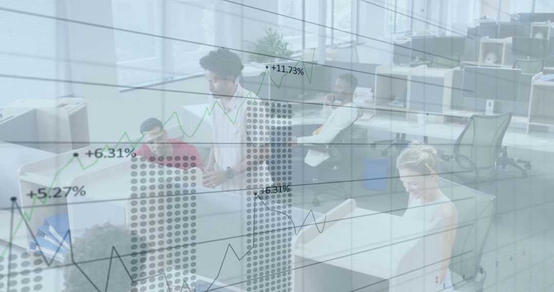 Business Team Analyzing Financial Data in Modern Office Concept