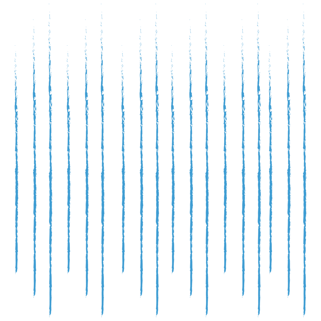 Abstract Blue Linear Shapes on Transparent Background Illustration